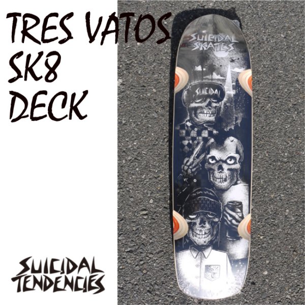 画像1: [SUICIDAL TENDENCIES]-ST Tres Vatos Pool Skateboard Deck 8.75"- (1)