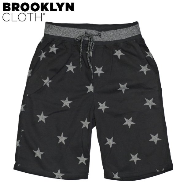 画像1: -SALE-[BROOKLYN CLOTH]-Starred Jogger Shorts-BK- (1)