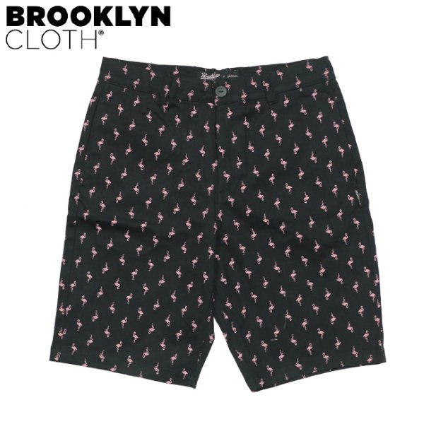 画像1: -SALE-[BROOKLYN CLOTH]-Flamingo Patterned Walk Shorts-BK/PNK- (1)