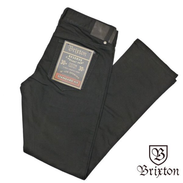 画像1: [Brixton]-RESERVE STANDARD FIT 5-POCKET PANTS-BK- (1)