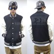 画像3: -40% off-[DxAxM]-KLASSiC LEATHER SLEEVE AWARD JACKET-BLACKxWHiTE- (3)