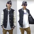 画像2: -40% off-[DxAxM]-KLASSiC LEATHER SLEEVE AWARD JACKET-BLACKxWHiTE- (2)