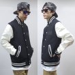 画像4: -40% off-[DxAxM]-KLASSiC LEATHER SLEEVE AWARD JACKET-BLACKxWHiTE- (4)