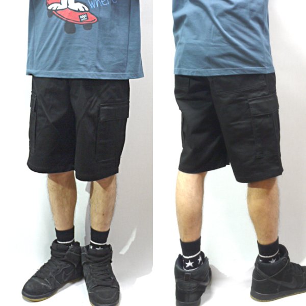 画像1: [NEO BLUE]-6801 Cargo Shorts-BLACK- (1)