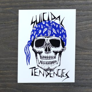 SUICIDAL TENDENCIES]-LOGO STICKER(STLS1)-WHITE