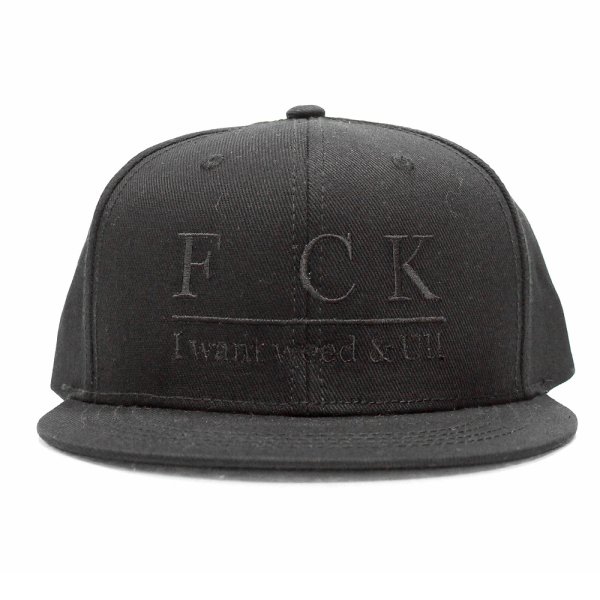 画像1: [CRACKHOUSE]-F CK SNAPBACK CAP/ BLACK刺繍- (1)