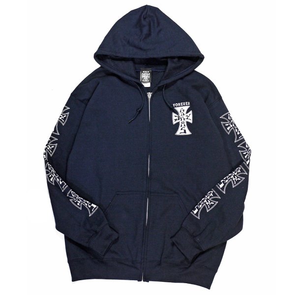 画像1: [Jay Adams]-Original Cross Logo Zip Hood-Navy- (1)