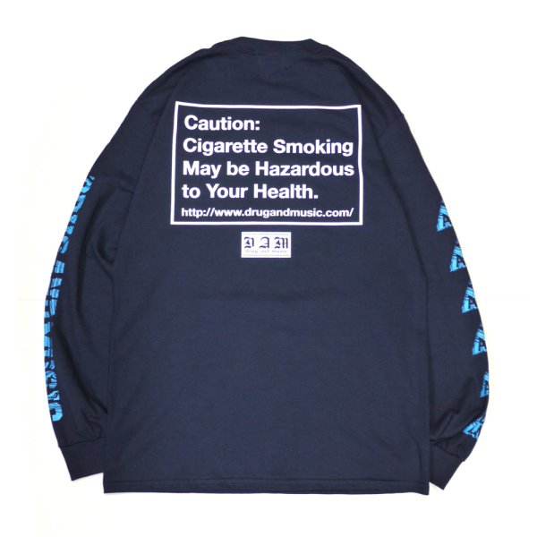 画像2: [DxAxM]-ROLL YOUR OWN L/S Tee-NAVY- (2)