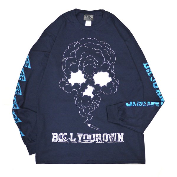 画像1: [DxAxM]-ROLL YOUR OWN L/S Tee-NAVY- (1)