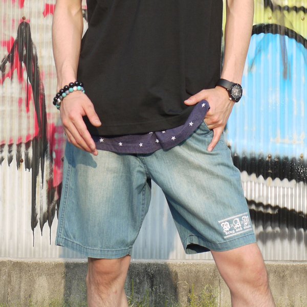 画像1: [DxAxM]-WASHED DENIM Shorts- (1)