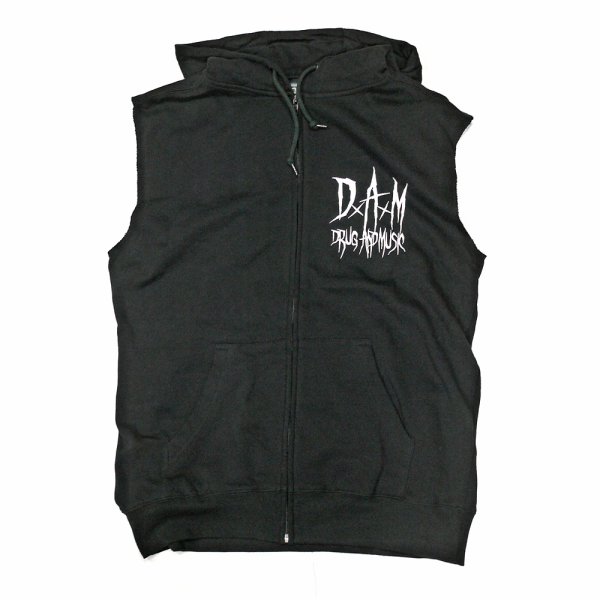 画像1: [DxAxM]-Satanism Sleeve Less Zip Parka-BK- (1)