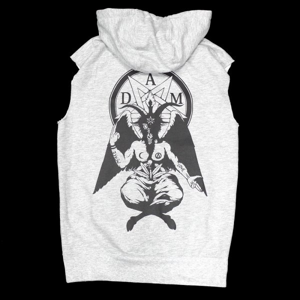 画像1: [DxAxM]-Satanism Sleeve Less Zip Parka-GRY- (1)