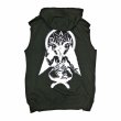 画像2: [DxAxM]-Satanism Sleeve Less Zip Parka-BK- (2)