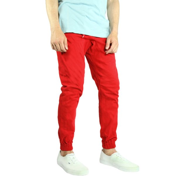 画像1: [NEO BLUE]-7619 RED Twill Jogger Pants- (1)