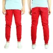 画像2: [NEO BLUE]-7619 RED Twill Jogger Pants- (2)