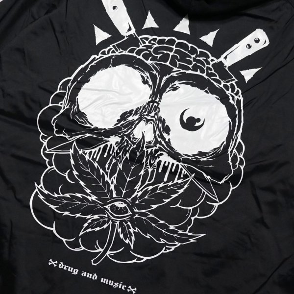 画像5: [DxAxM]-WEED SKULL FLEECE HOODIE JACKET-BLACK- (5)