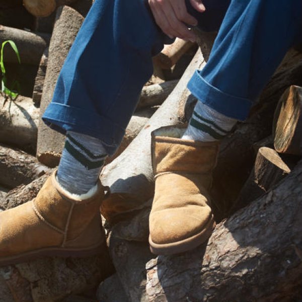 画像4: [SURF SKATE CAMP]-V Line Socks-GREY- (4)