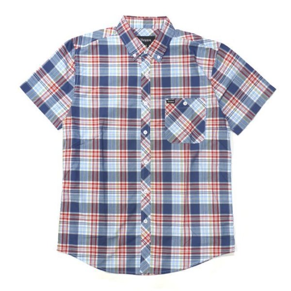 画像1: [BRIXTON]-HOWL S/S WOVEN-NAVY PLAID- (1)