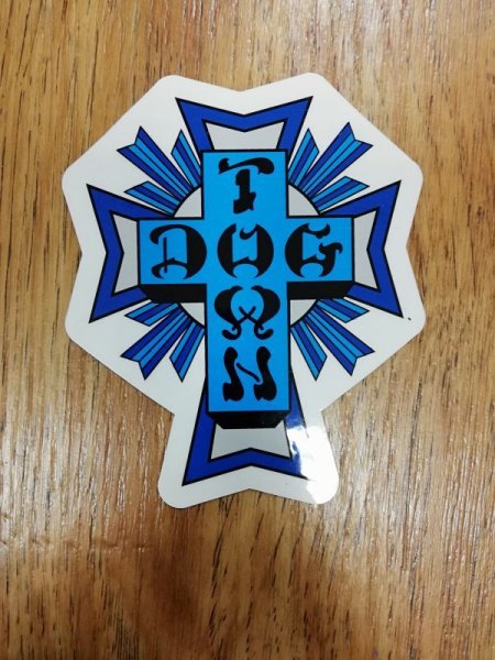 画像1: [DOG TOWN]-Cross Logo STICKERS-BLUE-4"- (1)