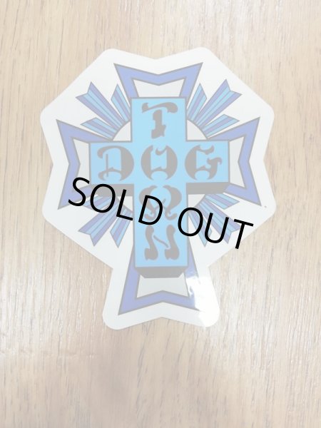 画像1: [DOG TOWN]-Cross Logo STICKERS-BLUE-4"- (1)