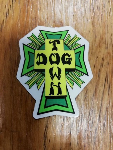 画像1: [DOG TOWN]-Cross Logo STICKERS-GREEN-2"- (1)