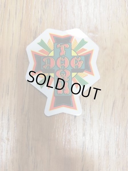 画像1: [DOG TOWN]-Cross Logo STICKERS-Rasta-2"- (1)