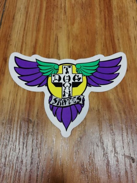 画像1: [DOG TOWN]-Wings STICKERS-PURPLE/YEL-5.5"- (1)