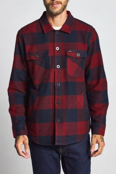 画像2: [BRIXTON]-DURHAM L/S FLANNEL-NAVY/RED- (2)
