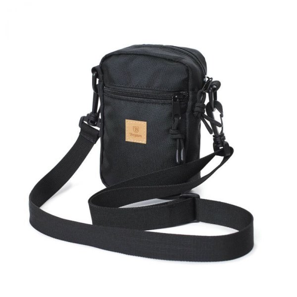 画像1: [BRIXTON]-MAIN LABEL HIP PACK-BLACK- (1)