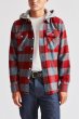 画像2: [BRIXTON]-BOWERY HOOD L/S FLANNEL-BLUE HAZE/CARDINAL- (2)