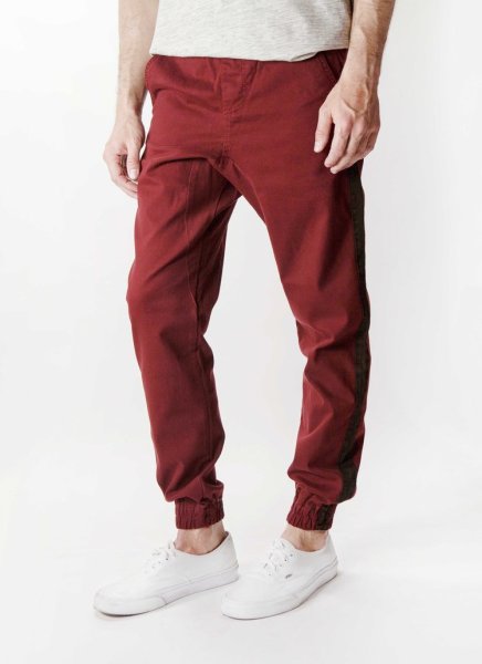 画像2: [NEO BLUE]-7650 BURGUNDY STRIPE JOGGERS- (2)