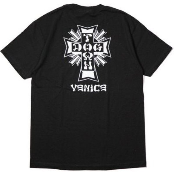 画像1: [DOGTOWN]-Cross Logo x VENiCE Tee-BLACK- (1)