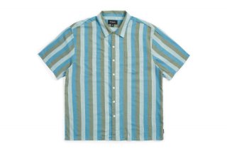 BRIXTON]-LOVITZ S/S WVN-Royal/White- - CRUCIAL（クルーシャル）
