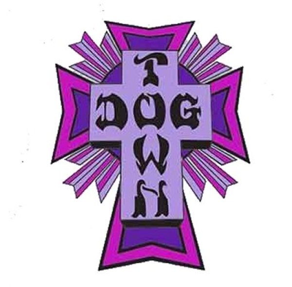 画像1: [DOGTOWN]-Cross Logo Stickers-PURPLE-4"- (1)