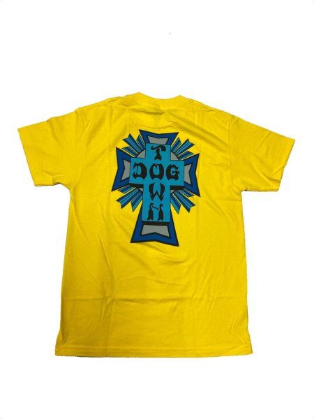 画像1: [DOGTOWN]-Cross Logo color S/S Tee-YELLOW- (1)