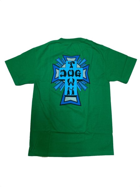 画像1: [DOGTOWN]-Cross Logo color S/S Tee-GREEN- (1)