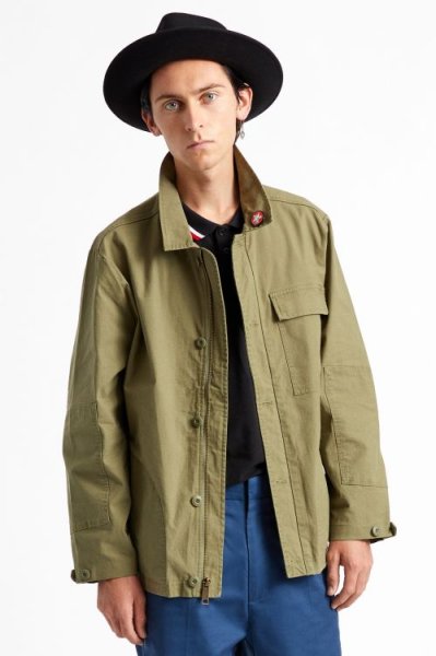 画像1: [BRIXTON]-Strummer Jacket-Army Green- (1)