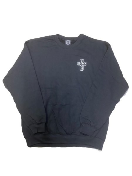 画像1: [DOGTOWN]-Cross Logo Crew Neck Sweat-BLACK- (1)