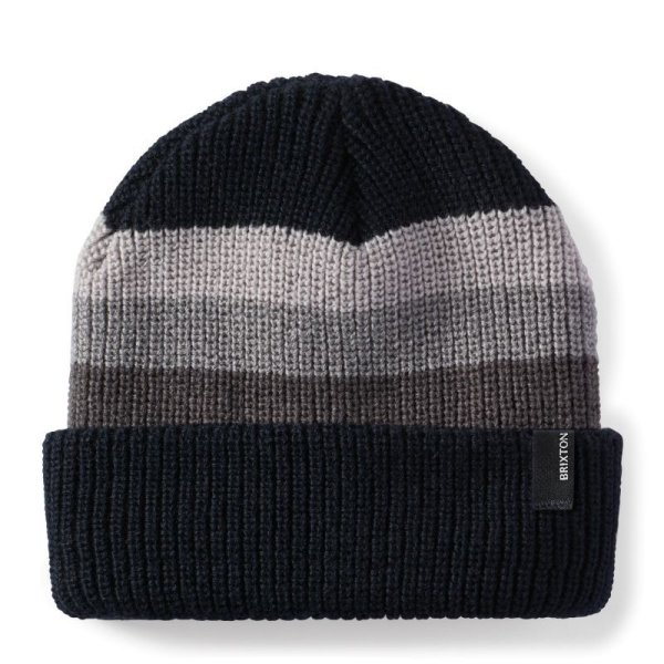 画像1: [BRIXTON]-HEIST STRIPE BEANIE-BLACK- (1)