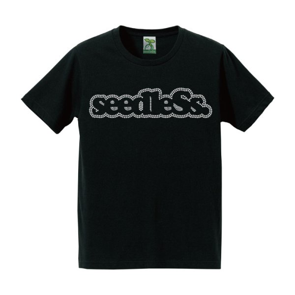 画像1: [seedleSs]-sd linestone S/S Tee-Black- (1)