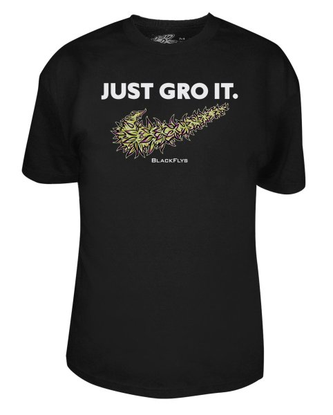 画像1: [BLACK FLYS]-JUST GRO IT S/S Tee-BLACK- (1)