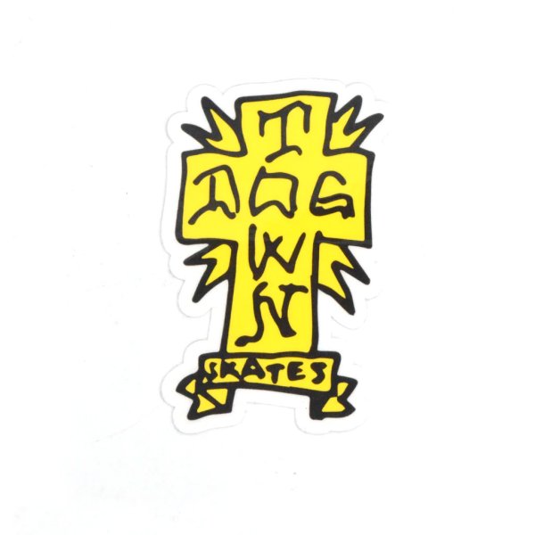 画像1: [DOG TOWN]-Gonz Cross Stickers Yellow-3"- (1)
