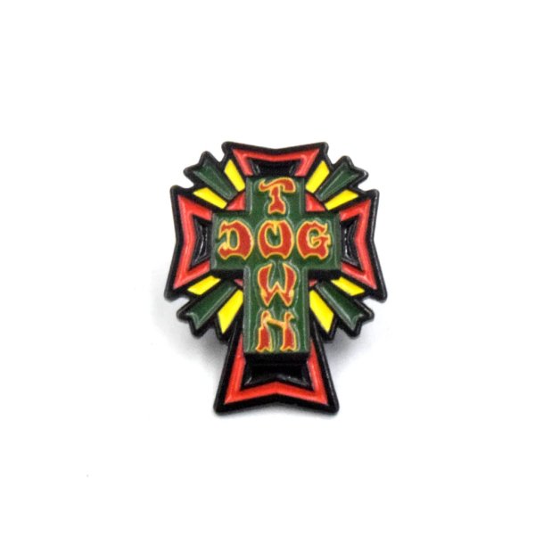 画像1: [DOG TOWN]-Enamel Pin Cross Logo Rasta- (1)