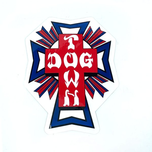 画像1: [DOG TOWN]-Cross Logo Stickers-USA-4"- (1)