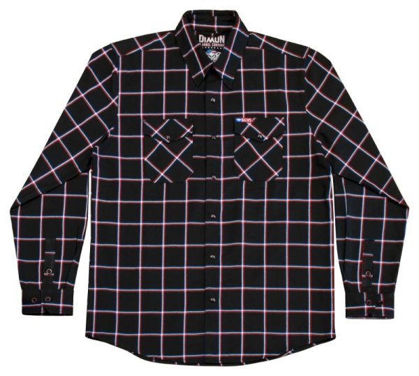 画像1: [BLACK FLYS]-BF CENTENNIAL x DIXXON FLANNEL L/S SHIRT-NAVY- (1)