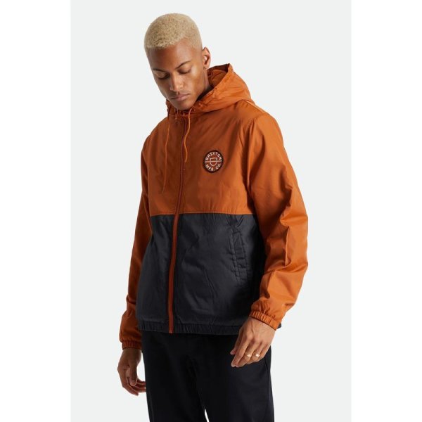 画像1: [BRIXTON]-CLAXTON CREST LINED HOOD JKT-CARAMEL/BLACK- (1)