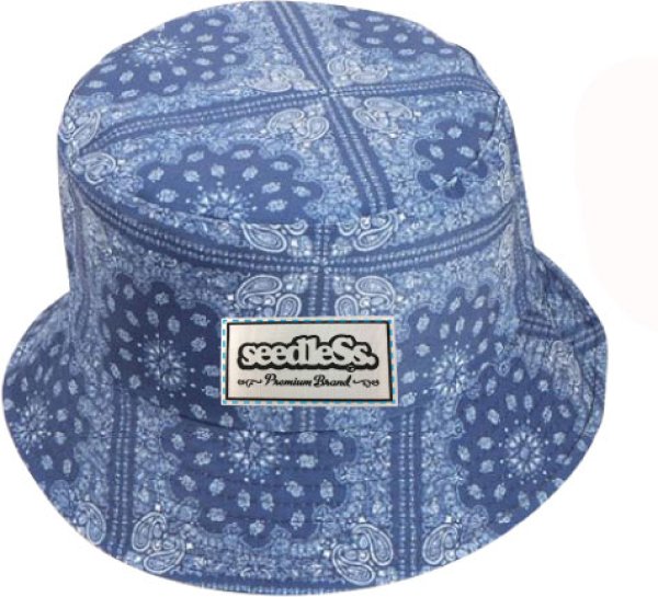 画像1: [seedleSs]-sd Paisley reversible bucket hat-BLUE- (1)