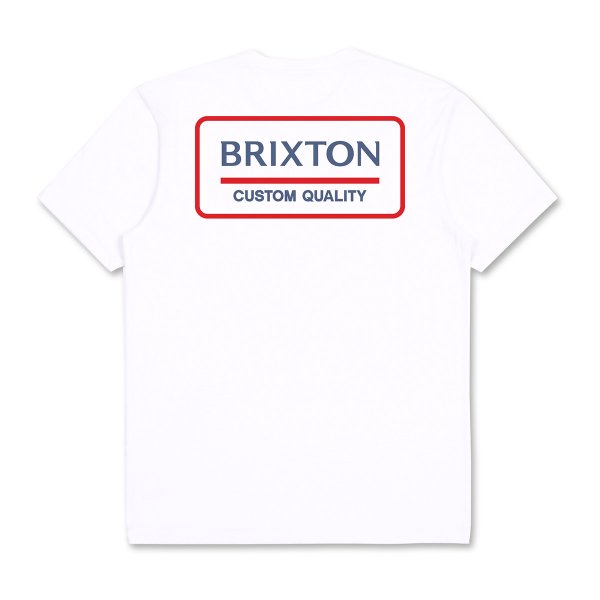 画像1: [BRIXTON]-PALMER PROPER S/S Tee-WHITE/PACIFIC BLUE/ALOHA RED- (1)