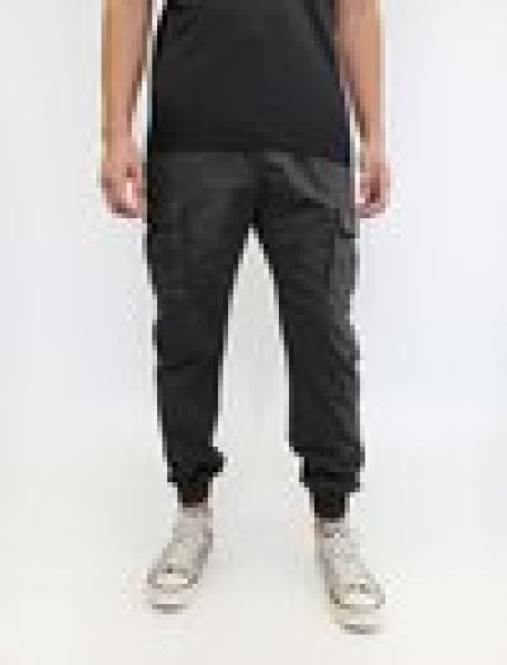 画像1: [NEO BLUE]-7691 Black CARGO Jogger Pants- (1)