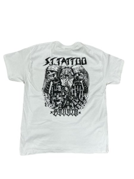 画像1: [ST TATTOO STUDIO]-Three Monkeys S/S Tee-WHITE- (1)